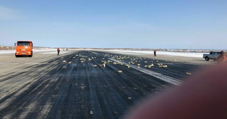 В России из самолета посыпалось золото в слитках