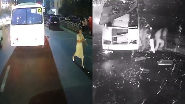 У російському Воронежі на зупинці вибухнув автобус, є загиблі