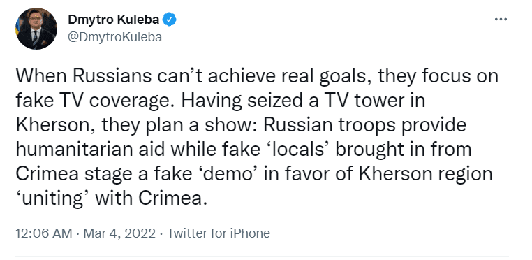 Везут ряженых из Крыма: РФ готовит провокации в Херсоне Фото 1 Останні новини про Херсон: фейковий мітинг, захоплення ОДА Фото 1