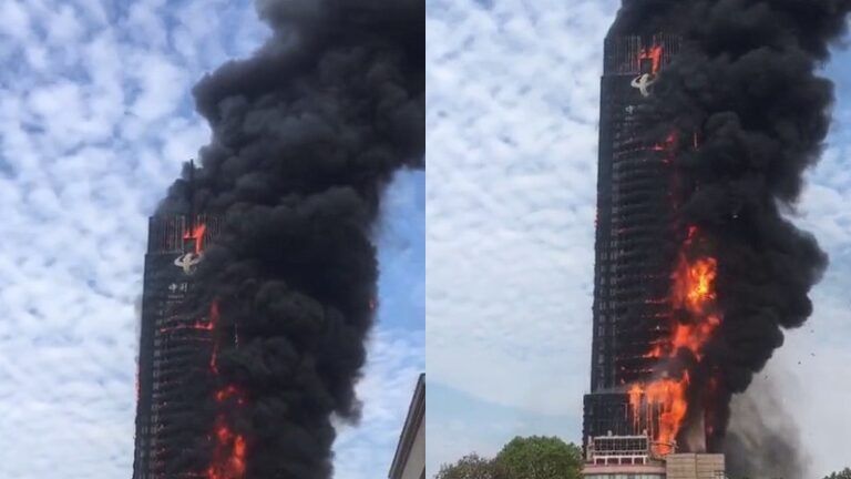 Пожежа у Китаї: у місті Чанша горить хмарочос