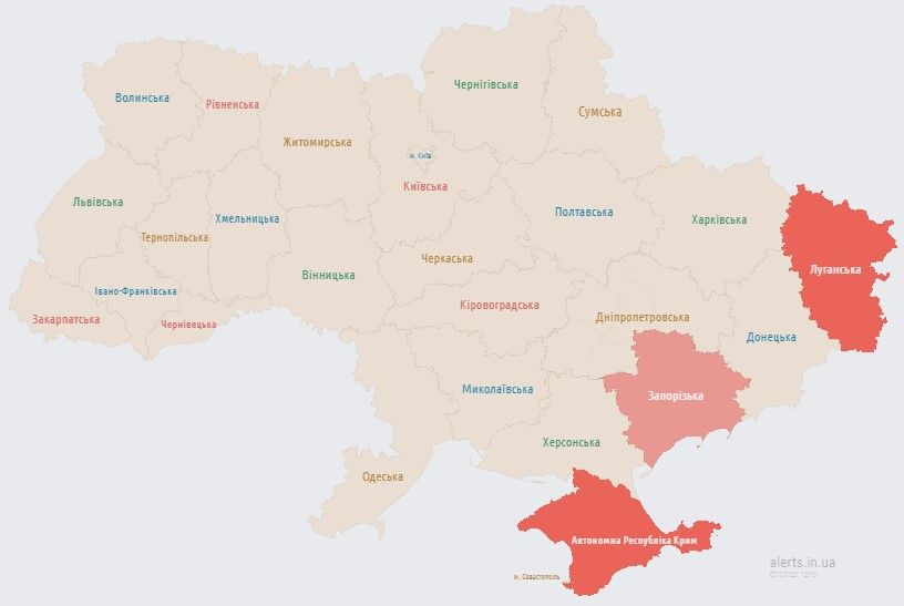 Карта повітряних тривог 7 липня 2023