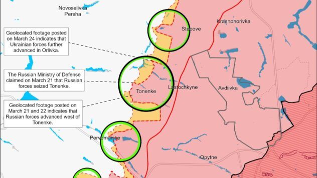 карта на 25 березня