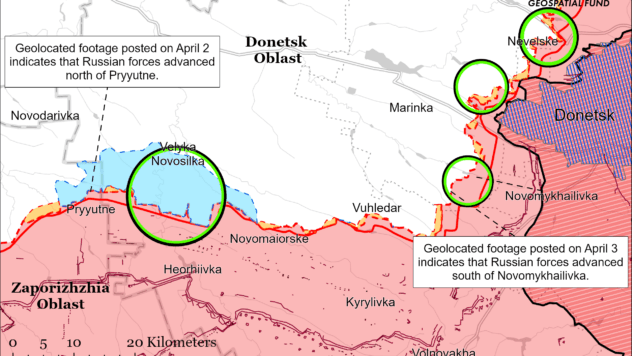 Карта бойових дій на 5 квітня 2024