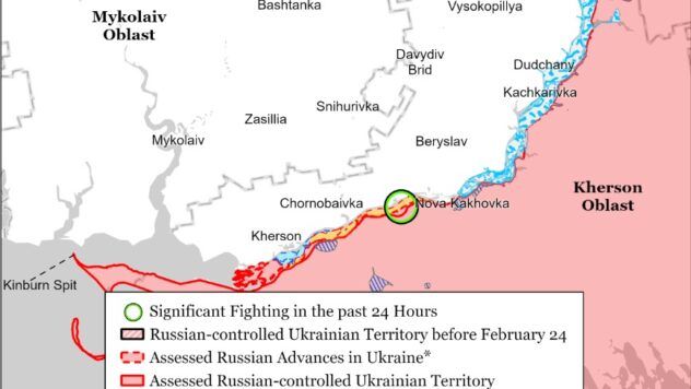 карта боїв на 9 квітня