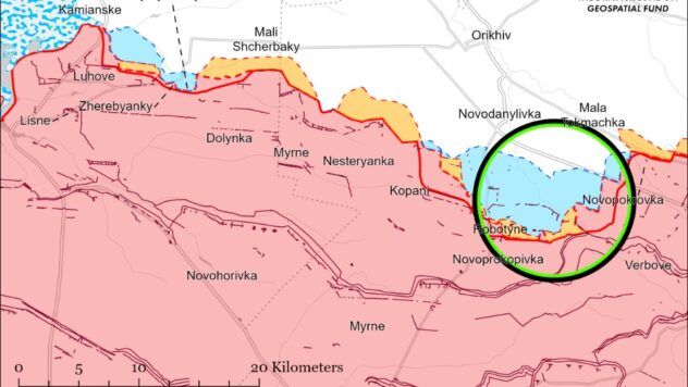 карта боїв на 9 квітня