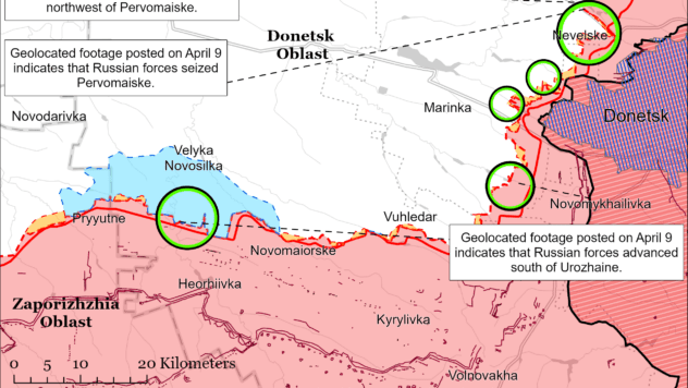 Карта бойових дій на 11 квітня 2024