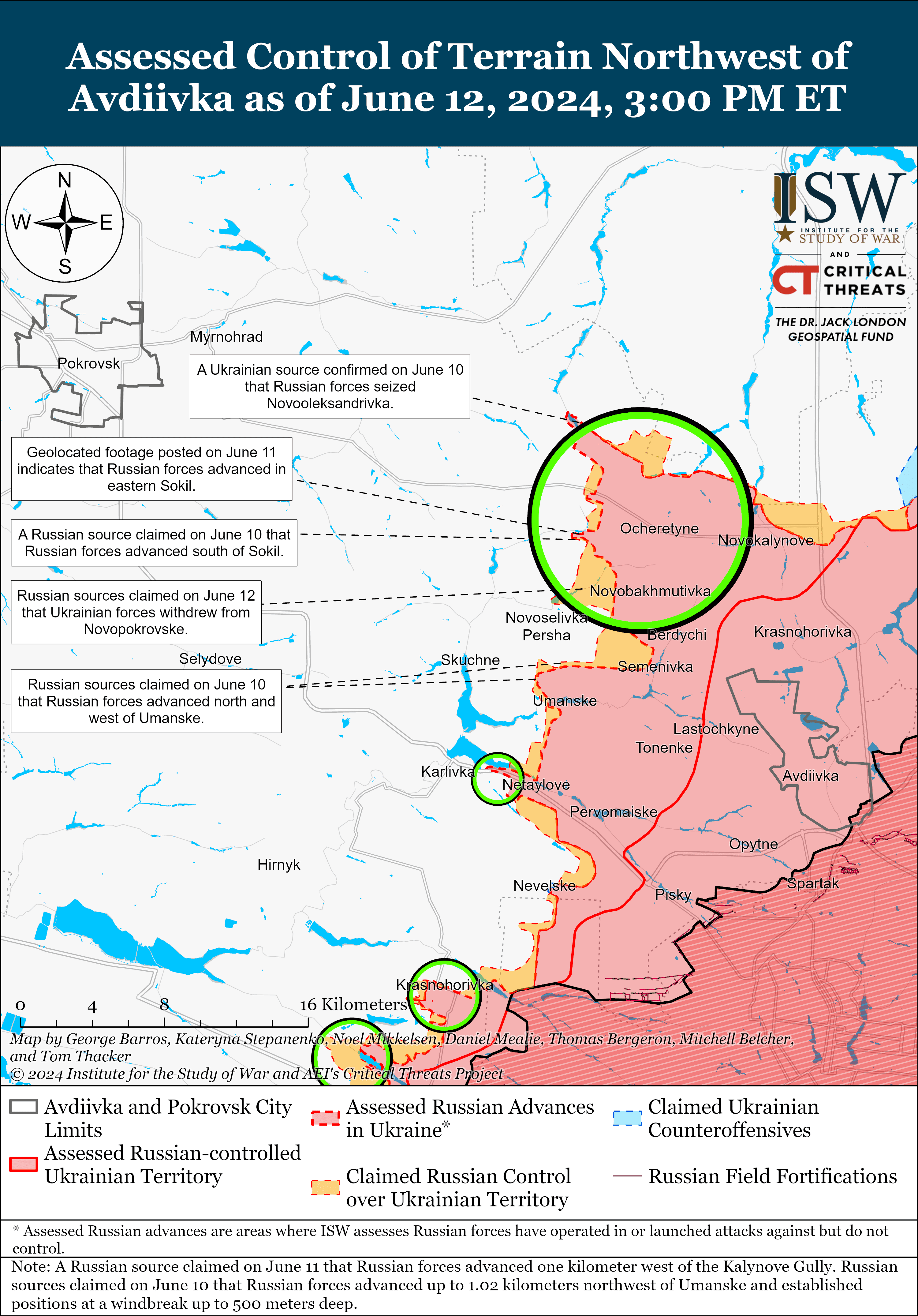 Mapa nepriateľských akcií z 13. júna 2024 Mapa nepriateľských akcií z 13. júna 2024
