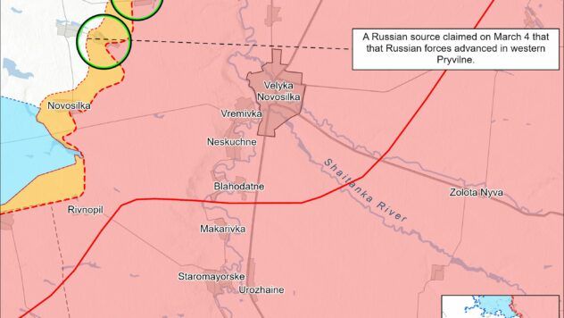 Карта бойових дій на 5 березня 2025