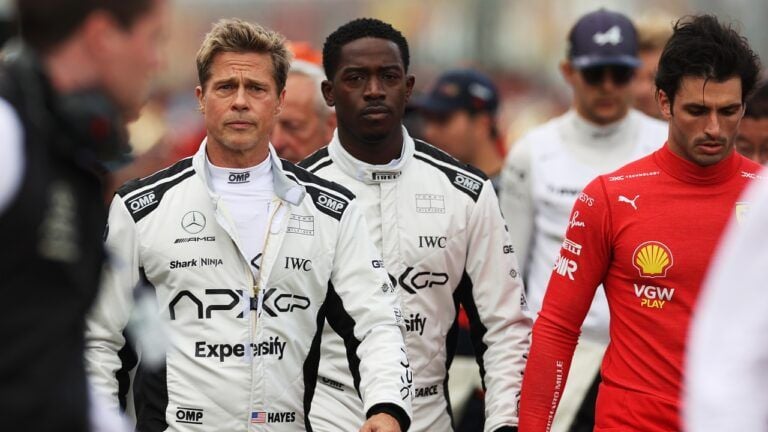 Бред Пітт на зніманнях F1:Фільм