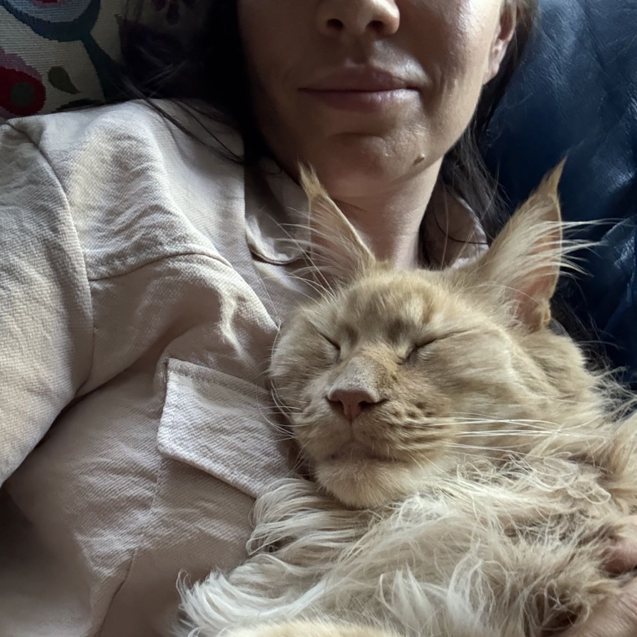 Юлія Зорій з котом Хаймарсом