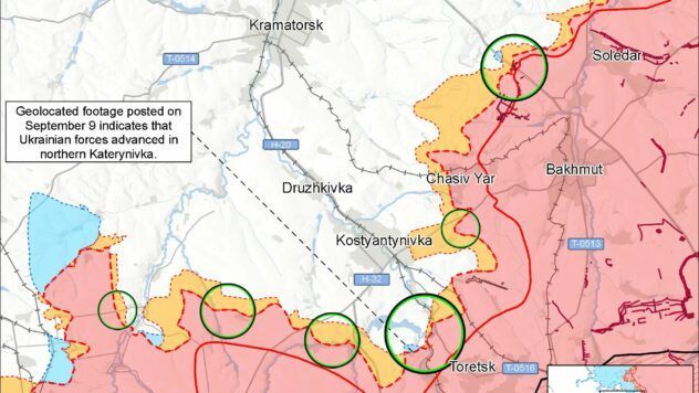 Карта бойових дій на 10 вересня 2025