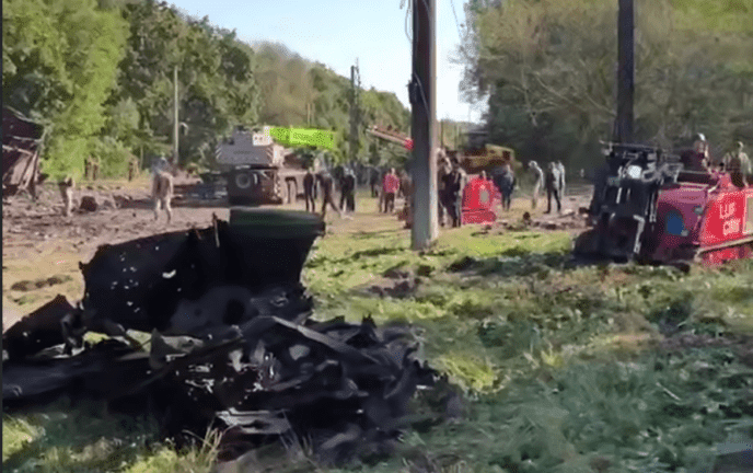Детонация боеприпасов в поезде в Фастовском районе Киевской области 14 сентября 2025