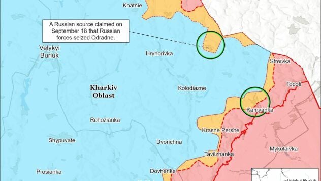 Карта бойових дій на 19 сентября 2025