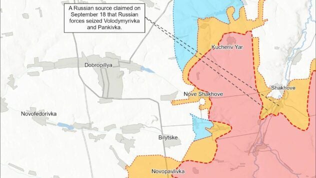 Карта бойових дій на 19 сентября 2025