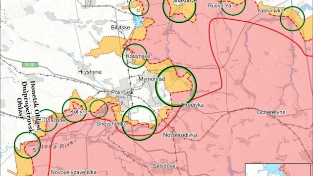 Карта бойових дій на 19 сентября 2025