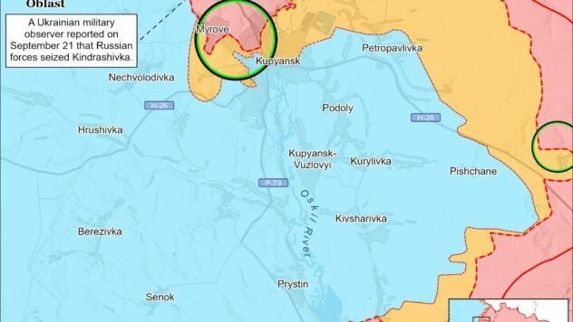 Карта бойових дій на 22 сентября 2025
