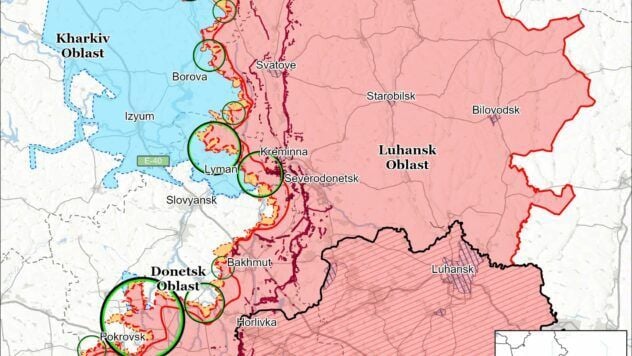 Карта бойових дій на 22 сентября 2025