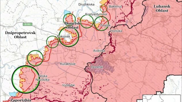 Карта бойових дій на 22 сентября 2025