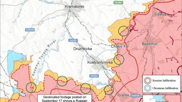 Карта бойових дій на 23 сентября 2025