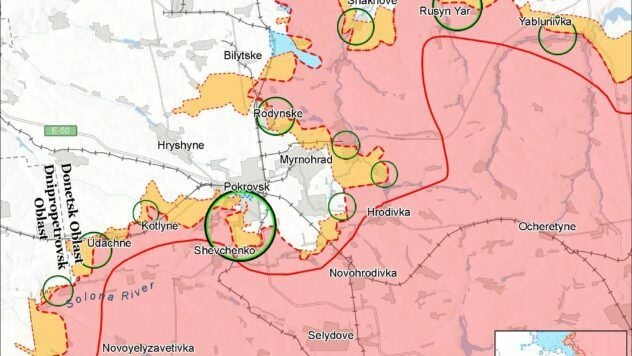 Карта бойових дій на 23 сентября 2025