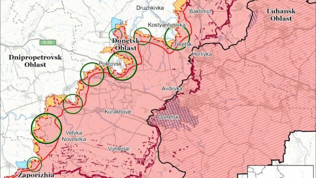 Карта бойових дій на 24 сентября 2025