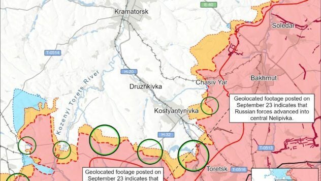 Карта бойових дій на 24 сентября 2025