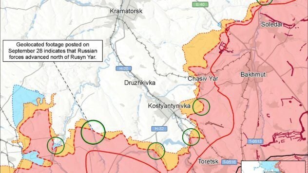 Карта бойових дій на 30 вересня 2025