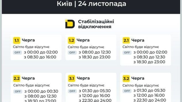 Відключення світла, Київ, 24 листопада 2