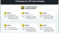 Графіки відключення світла на Київщині 1 Графіки відключення світла на Київщині 1