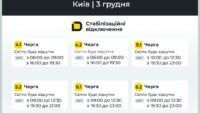 Відключення світла у Києві 3 грудня