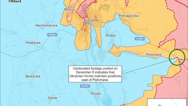 карта боїв на 9 грудня