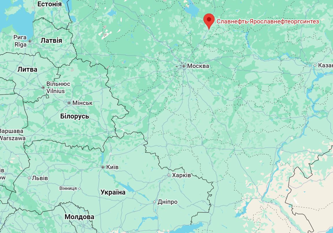Дроны атаковали НПЗ в Ярославле – один из крупнейших заводов РФ Фото 1 НПЗ Славнефть-ЯНОС на карті