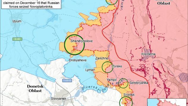 карта боїв на 16 грудня