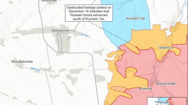 карта боїв на 16 грудня