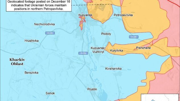 карта боїв на 16 грудня