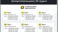графіки відключення світла для дніпропетровщини