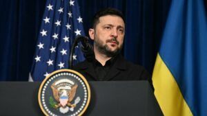 Володимир Зеленський під час спільної пресконференції з Дональдом Трампом 28 грудня у Флориді