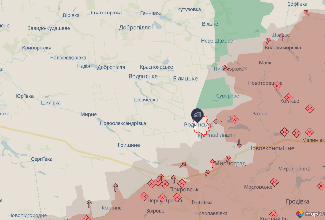 Родинське під контролем Сил оборони – військові Фото 2 Родинське на карті DeepState