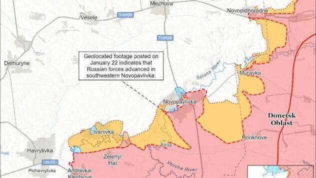 карта боїв на 23 січня