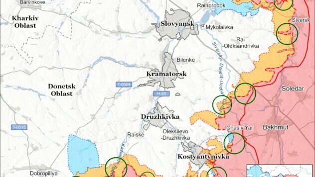 карта боїв на 23 січня