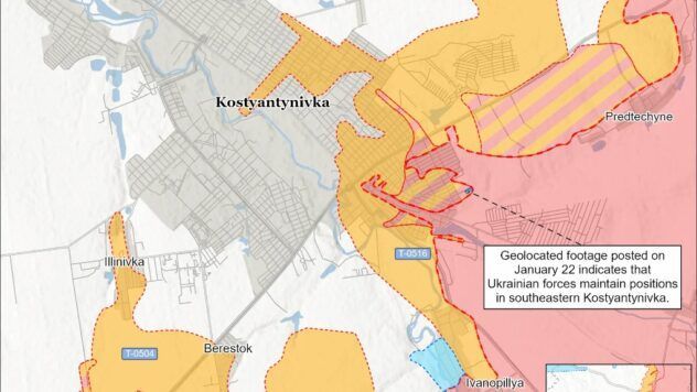 карта боїв на 23 січня