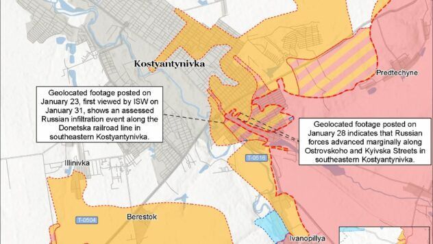 карта боїв на 1 лютого