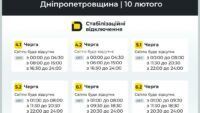 відключення світла у Дніпрі та області