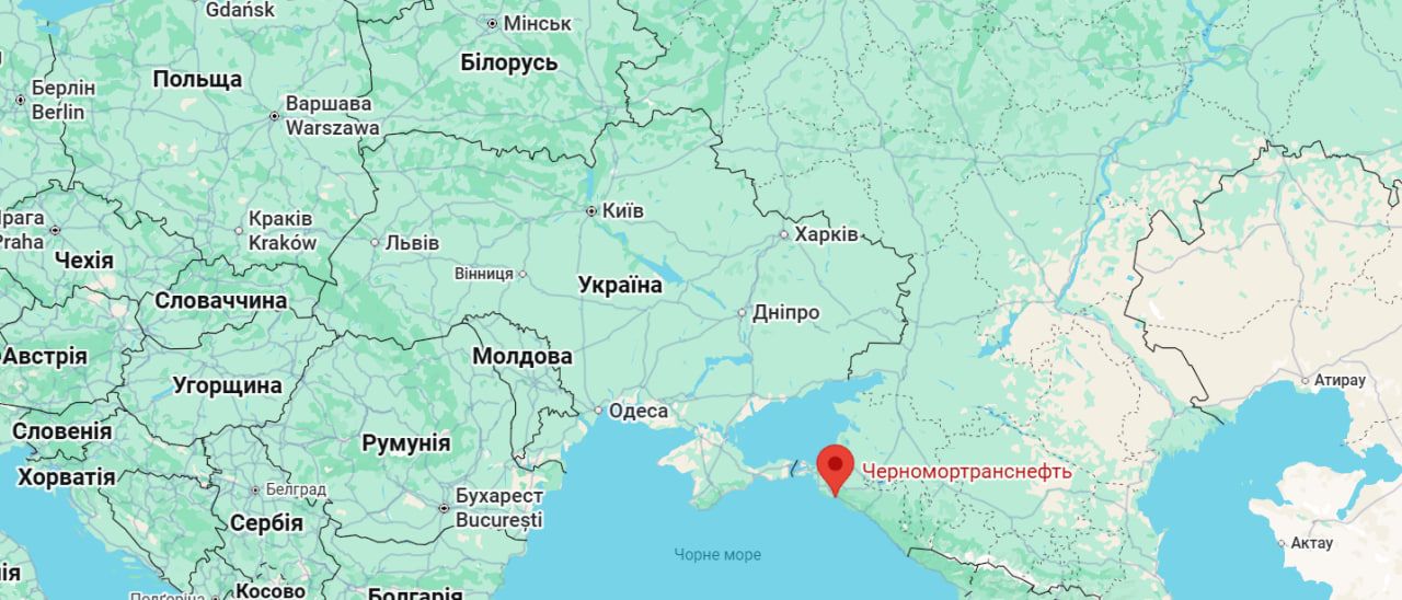 Атака на Новоросійськ: під ударом міг опинитися стратегічний нафтотермінал Шесхарис Фото 1 Нафтотермінал Шесхарис на карті