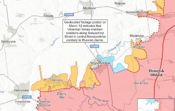 карта бойових дій 14 березня