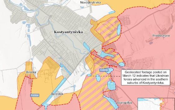 карта бойових дій 14 березня